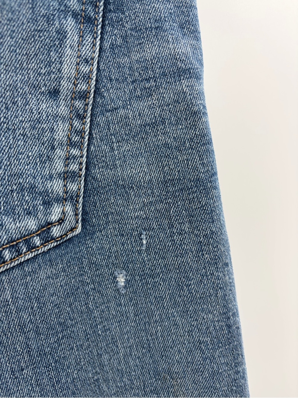 Moussy Light Vintage Denim Avenal tapered mid rise blue cropped Jeans size 34 - Picture 13 of 16